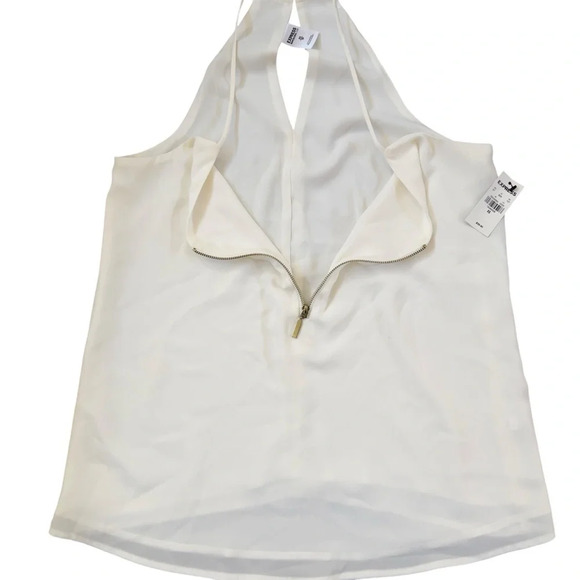 Express NWT Sleeveless Ivory Blouse with Gold Zipper - Picture 9 of 12